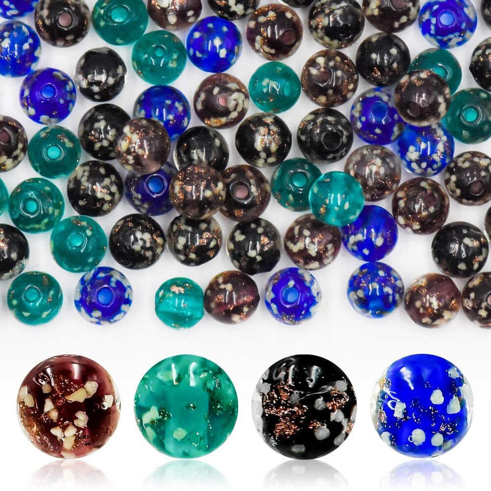 9963 100PCS Luminous Glass Beads Glow in The Dark 8mm Round Beads Luminous
